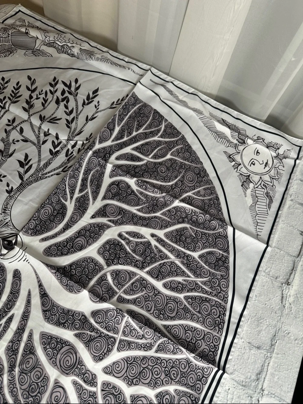 Druid Tree of Life Wall Tapestry All Seeing Eye Sun Moon 36” x 28” NEW